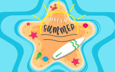 Happy Summer Time on Beach Illustration 2490345 Vector Art at Vecteezy