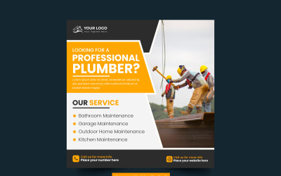 Bau- und Heimwerker-Heimreparatur-Webbanner Social-Media-Post Home-Service-Post