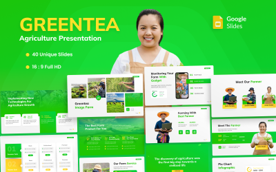 Greentea Agriculture Farm Google Slides-sjabloon