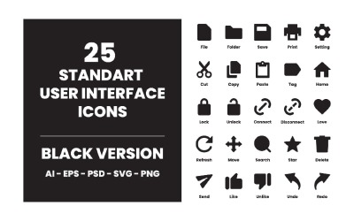 200 icônes d&amp;#39;interface utilisateur standard