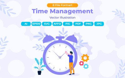 Ilustración de vector de gestión de tiempo