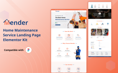 Mender - Kit d&amp;#39;interface utilisateur de la page de destination du service d&amp;#39;entretien à domicile