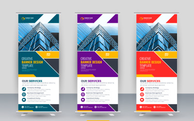 Modern corporate stand roll up banner and pull up banner template design concept