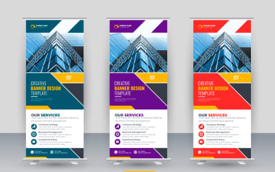 Modern corporate stand roll up banner and pull up banner template design concept