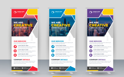 Professionell modern företagsställning roll up banner och pull up banner Vector mall