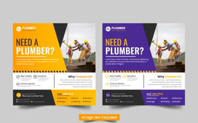 Vector Bouw en klusjesman thuisreparatie sociale media post thuisservicepost