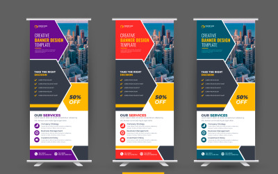 Vector professional modern corporate stand roll up banner and pull up banner template