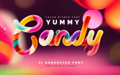 Yummy Candy - Color Bitmap Font