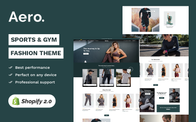 Aero — sport i siłownia Moda i akcesoria Wysoki poziom Shopify 2.0 Uniwersalny responsywny motyw