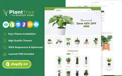 Plant Tree – Növények, faiskolai és szobanövények Shopify OS2.0 többcélú téma