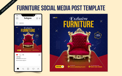 Modèle de publication sur les médias sociaux de vente de meubles