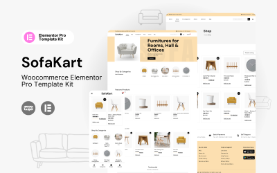 SofaKart - Kit de modelo WooCommerce Elementor para loja de móveis