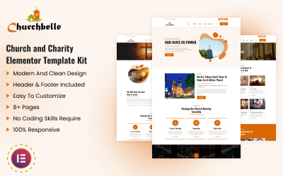 Churchbelle - Kirchen- und Wohltätigkeits-Elementor-Vorlagen-Kit