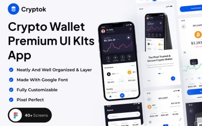 Cryptok - Aplicación de kits de interfaz de usuario de Crypto Wallet Premium