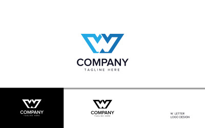 icono de logotipo W elementos de plantilla de vector