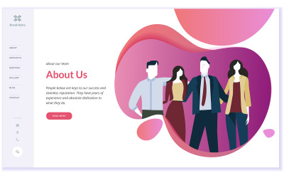 Illustrazione del modello di pagina Web Design V1