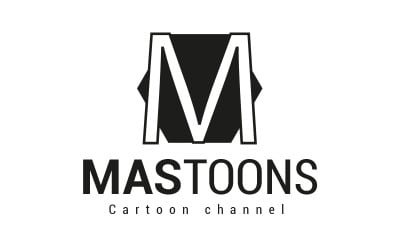 Letter M cartoon kanaal logo ontwerp