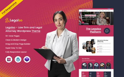 Legalso - 律师事务所和法律代理人 WordPress 主题