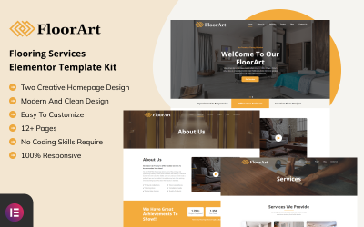 Floor Art - Kit modello Elementor per sito Web di servizi di pavimentazione