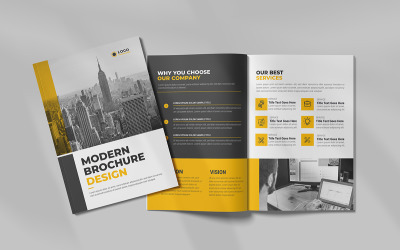 İş broşürü şablonu, 16 sayfalık kurumsal broşür düzenlenebilir şablon düzeni tasarımı.