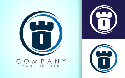 Kale kule logo tasarım vektörü2