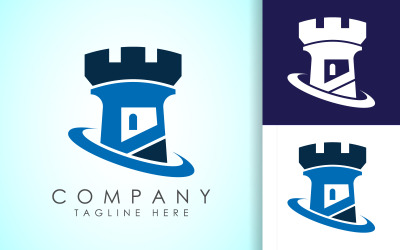 Kale kule logo tasarım vektörü6