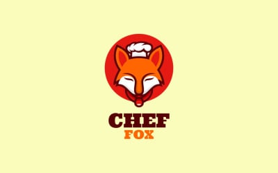 Chef-kok Fox mascotte Cartoon-logo