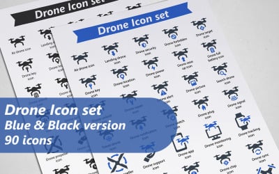 Drone Glyph Icon Set Шаблон