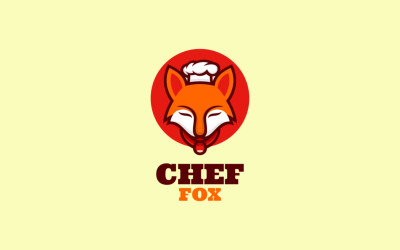 Logo de dessin animé de mascotte de chef renard
