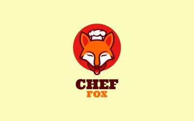 Şef Fox Maskot Çizgi Film Logosu