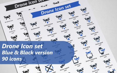 Sjabloon voor drone-glyph-pictogramset