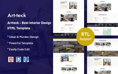 Artteck - Meilleur modèle de site Web de design d&amp;#39;intérieur