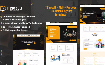 ITConsult – Többcélú IT-megoldásügynökség HTML-sablonja