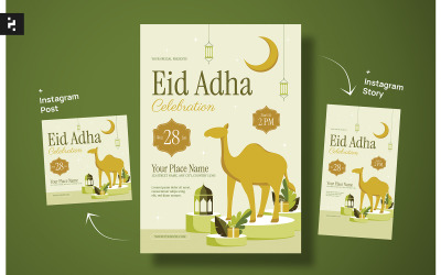 Kreatywny szablon ulotki Eid Al-Adha