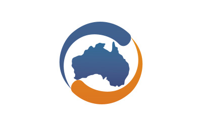 Logotipo de inmigración de mapa de Australia
