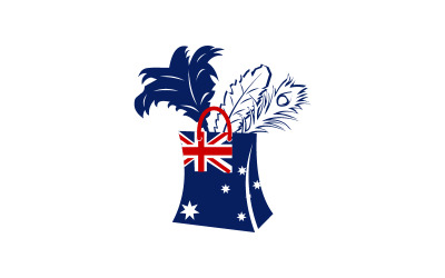 Logotipo de Super Store de plumas empolvadas australianas
