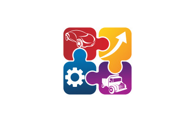 Modello di logo della soluzione automatica