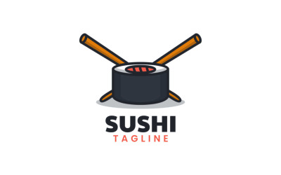 Sushi enkel maskot logotyp stil