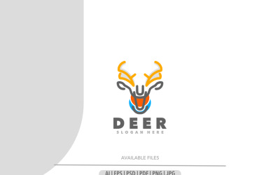 Deer Line Art einfaches Logo