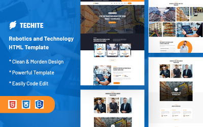 Techite – szablon strony internetowej z usługami robotyki i technologii