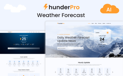 Thunder Pro: Az Ön végső időjárás-előrejelzésének HTML-sablonja