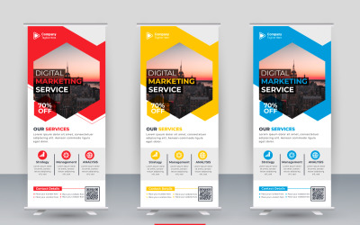 Business professional roll up banner Business roll up display standee for presentation purpose