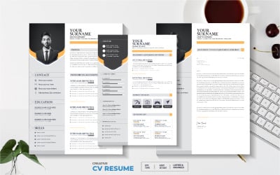 CV/Resume Template-Design mit Anschreiben