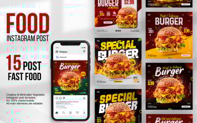 Food Social Media Banner Template Bundle