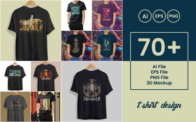 Mega Bundle Las mejores más de 70 plantillas de diseño de camisetas