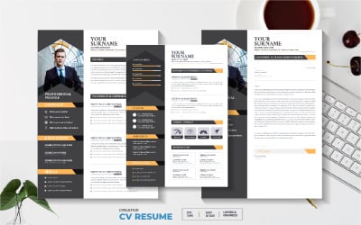 Modèle de CV d&amp;#39;idée de CV créatif modifiable avec lettre de motivation