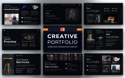 Profil - Kreativ portfölj PowerPoint-presentationsmall