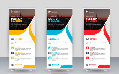 Roll up banner bundle o Business roll up display standee para una idea de propósito de presentación
