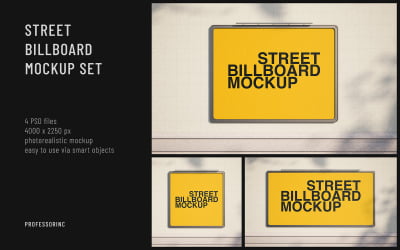Street Billboard Mockup Set