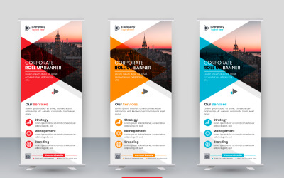 Vector Business professional roll up pakiet banerów lub Business roll up display stande